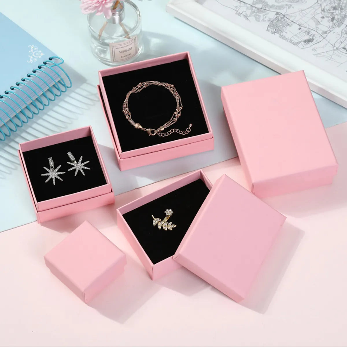 Fashion Solid Color Paper Jewelry Boxes 1 Piece