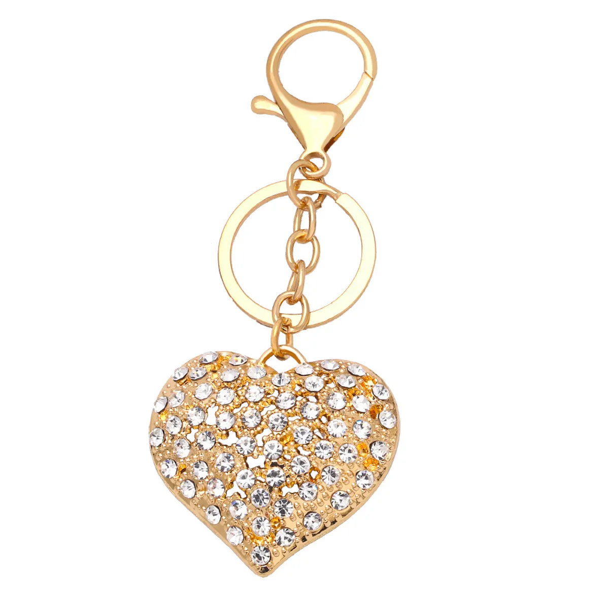 Fashion Heart Shape Alloy Diamond Rhinestones Women'S Keychain