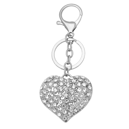 Fashion Heart Shape Alloy Diamond Rhinestones Women'S Keychain