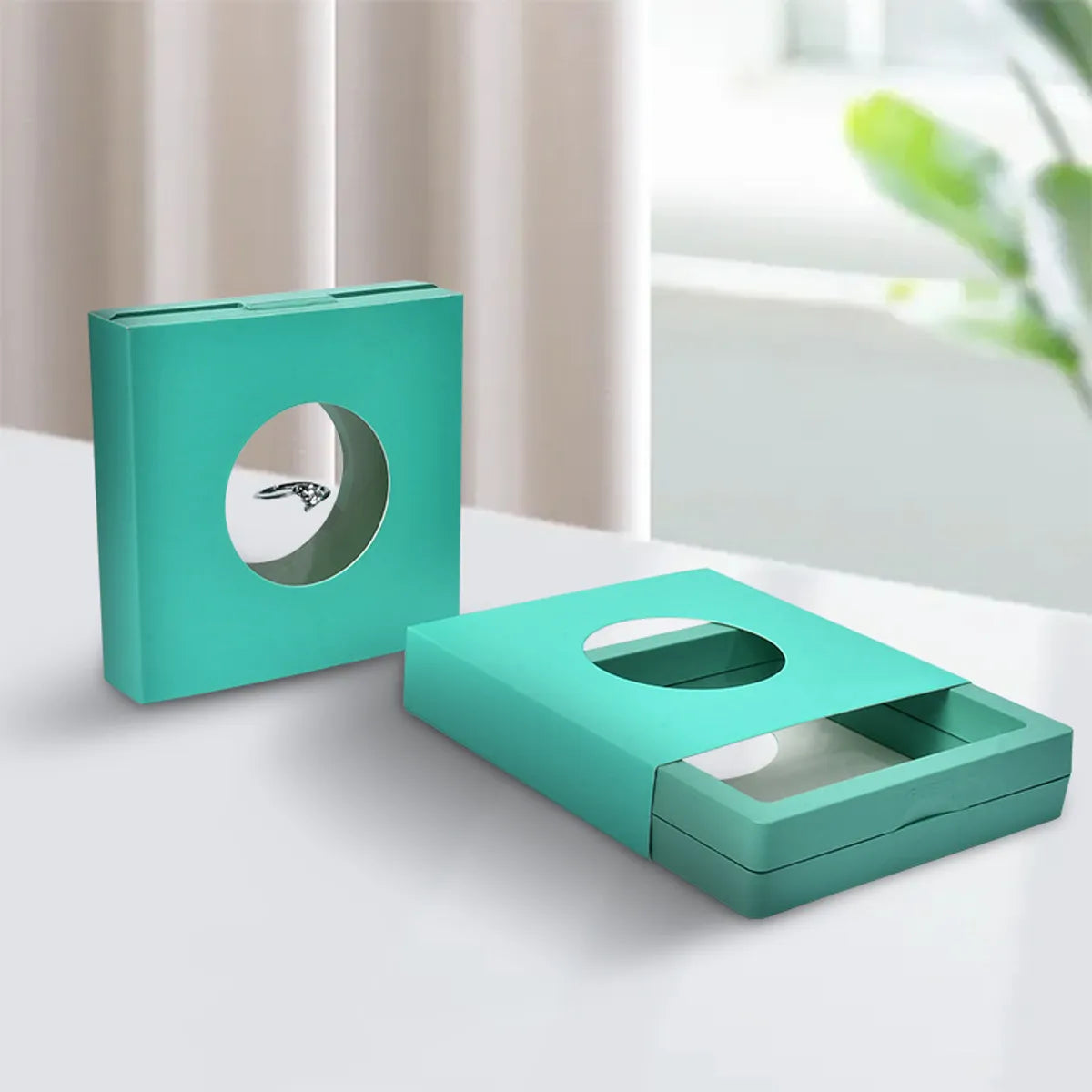 Fashion Solid Color Plastic Paper Jewelry Boxes