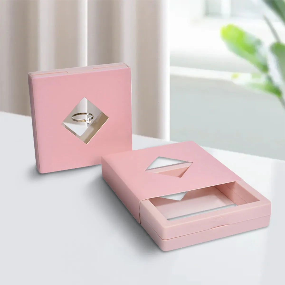 Fashion Solid Color Plastic Paper Jewelry Boxes