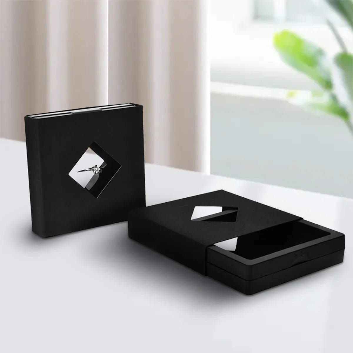 Fashion Solid Color Plastic Paper Jewelry Boxes