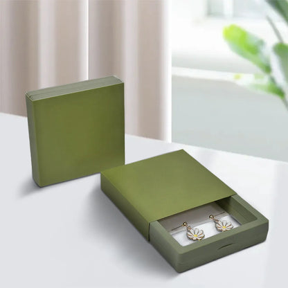 Fashion Solid Color Plastic Paper Jewelry Boxes