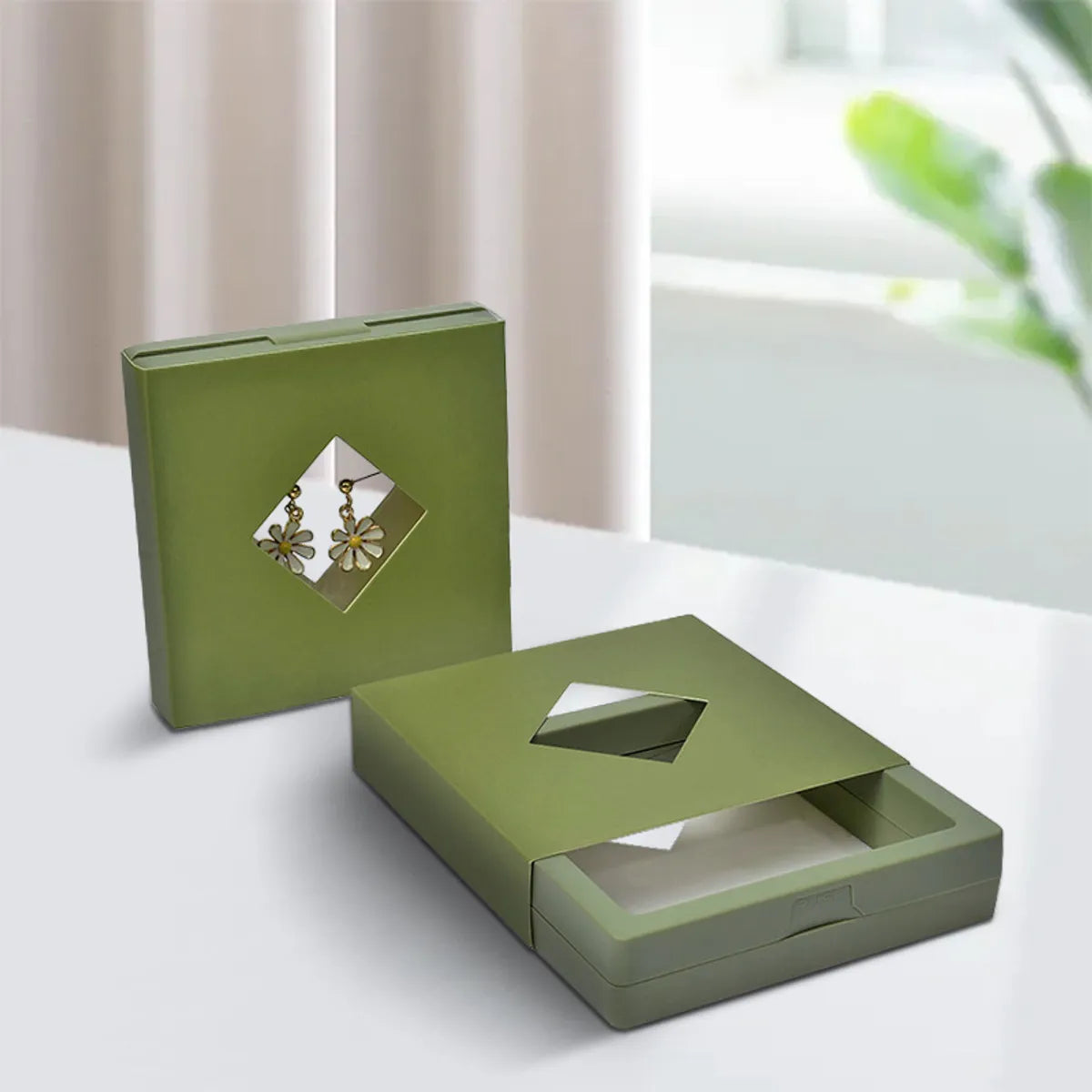 Fashion Solid Color Plastic Paper Jewelry Boxes