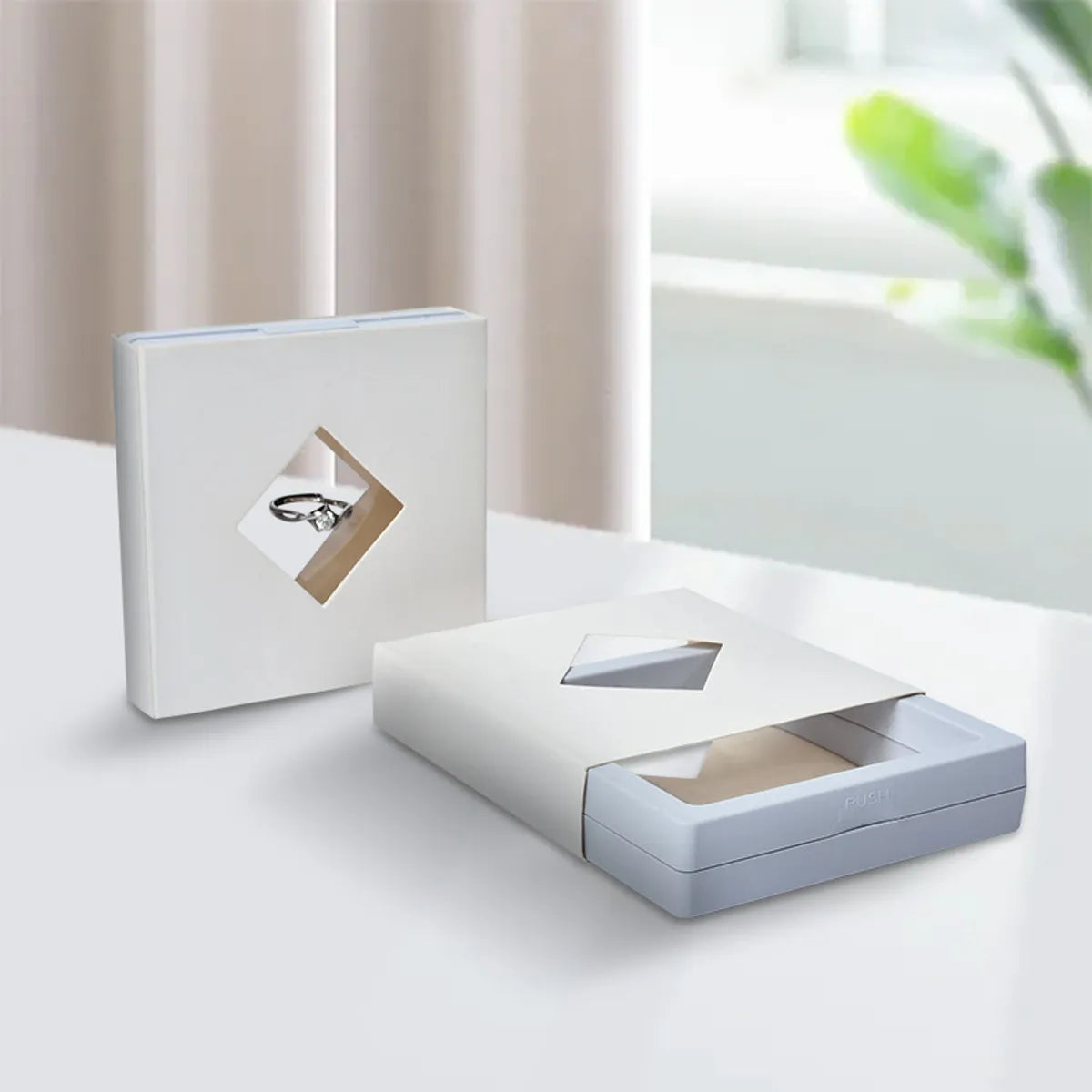 Fashion Solid Color Plastic Paper Jewelry Boxes