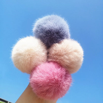 Fashion Solid Color Plush Hair Tie 1 Piece