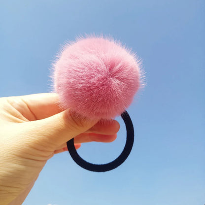 Fashion Solid Color Plush Hair Tie 1 Piece