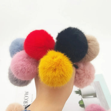 Fashion Solid Color Plush Hair Tie 1 Piece