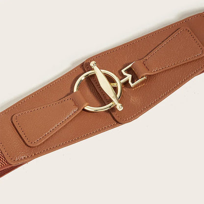 Fashion Solid Color Pu Leather Alloy Women'S Leather Belts