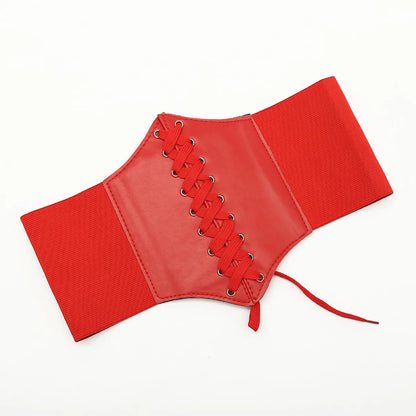 Fashion Solid Color Pu Leather Embroidery Straps Belt