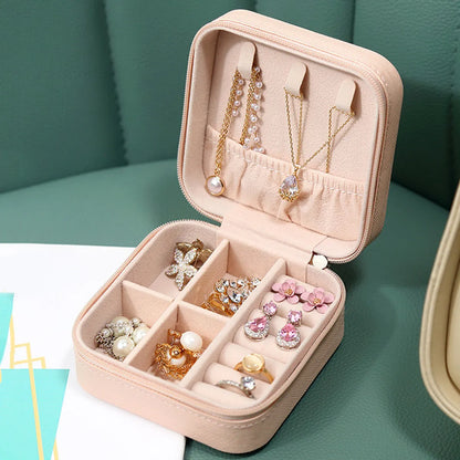 Fashion Solid Color PU Leather Flannel Jewelry Boxes