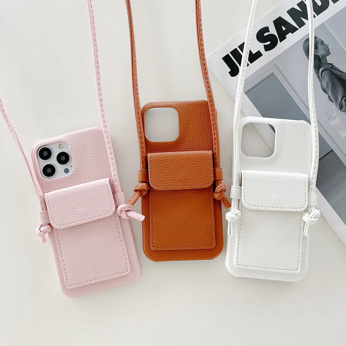 Fashion Solid Color Pu Leather   Phone Cases