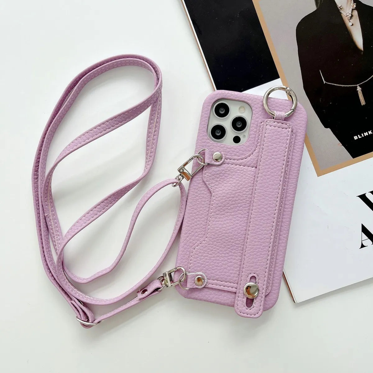 Fashion Solid Color Pu Leather   Phone Cases