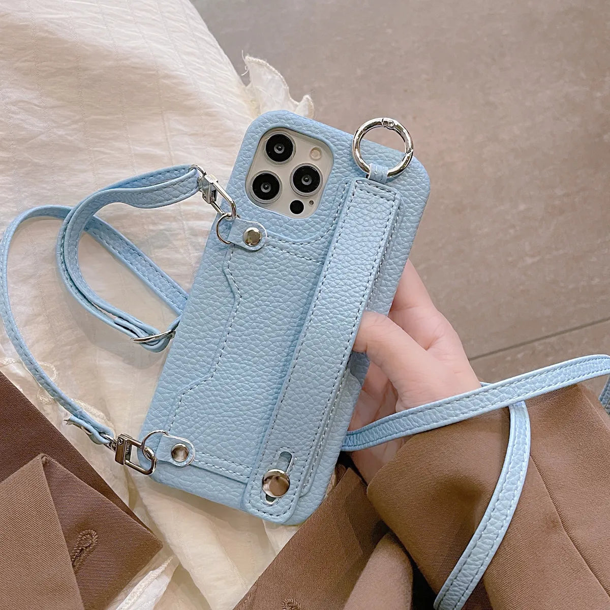 Fashion Solid Color Pu Leather   Phone Cases