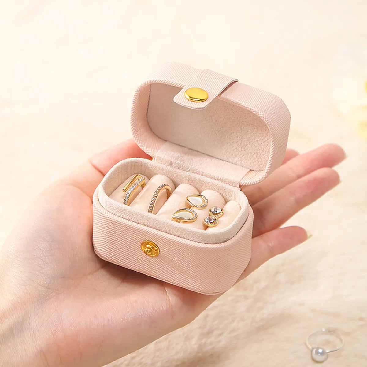 Fashion Solid Color Pu Leather Jewelry Boxes