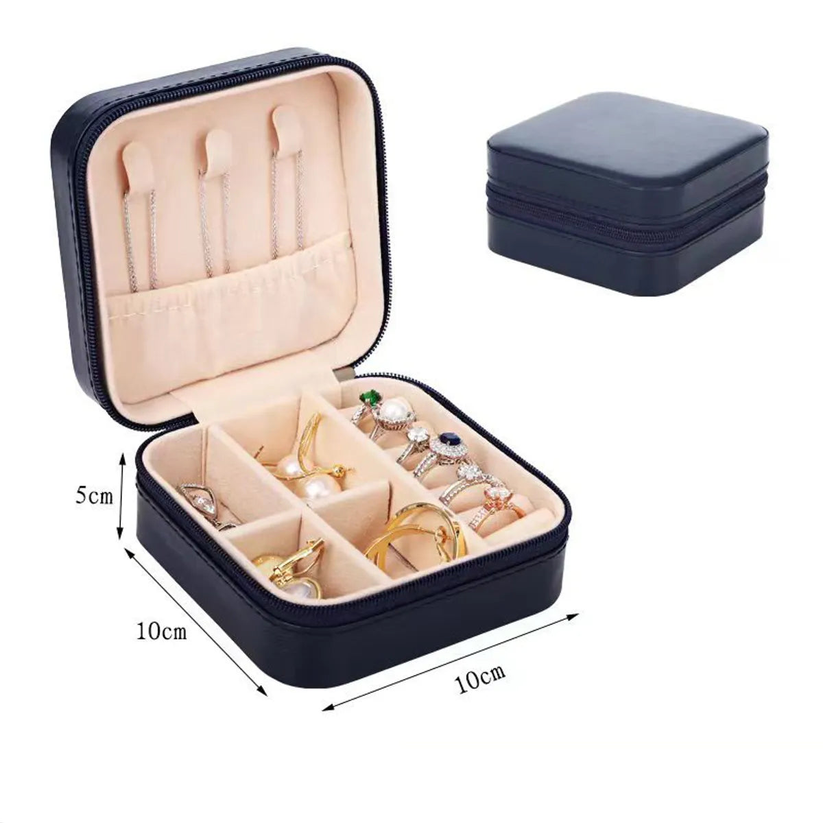 Fashion Solid Color Pu Leather Jewelry Boxes