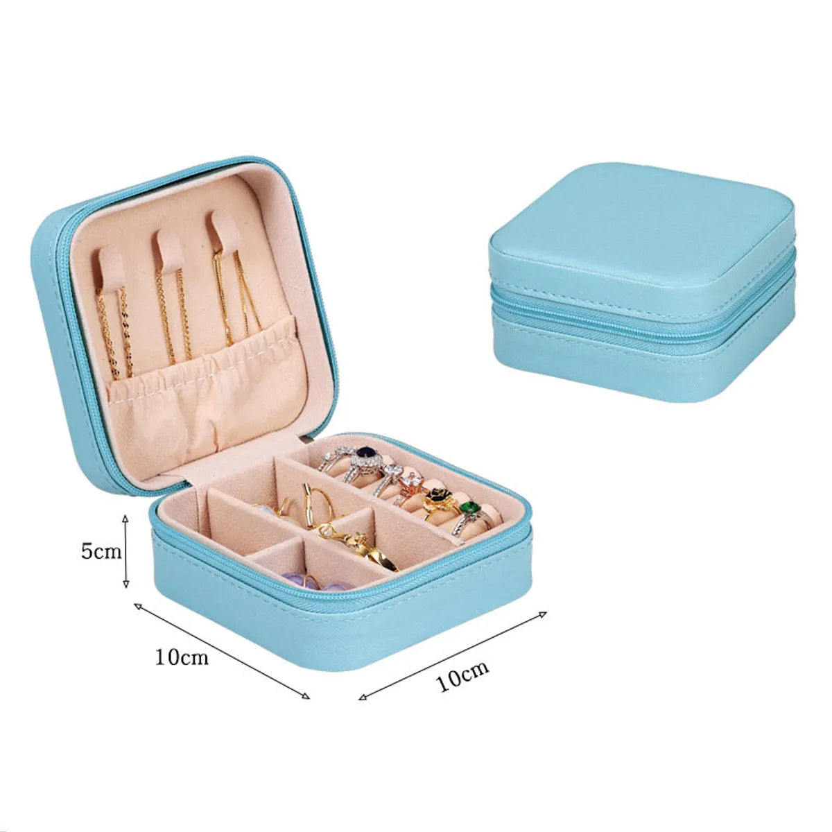 Fashion Solid Color Pu Leather Jewelry Boxes