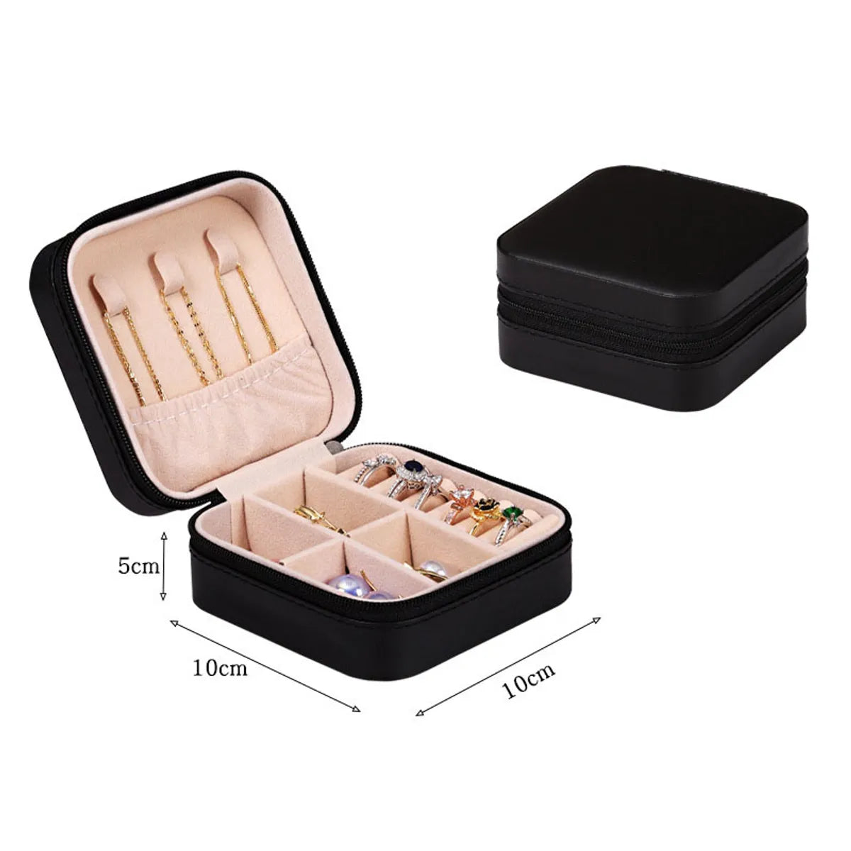 Fashion Solid Color Pu Leather Jewelry Boxes