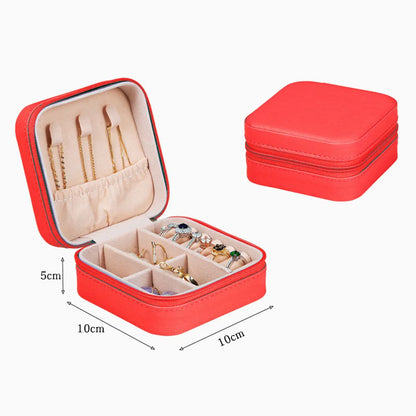 Fashion Solid Color Pu Leather Jewelry Boxes