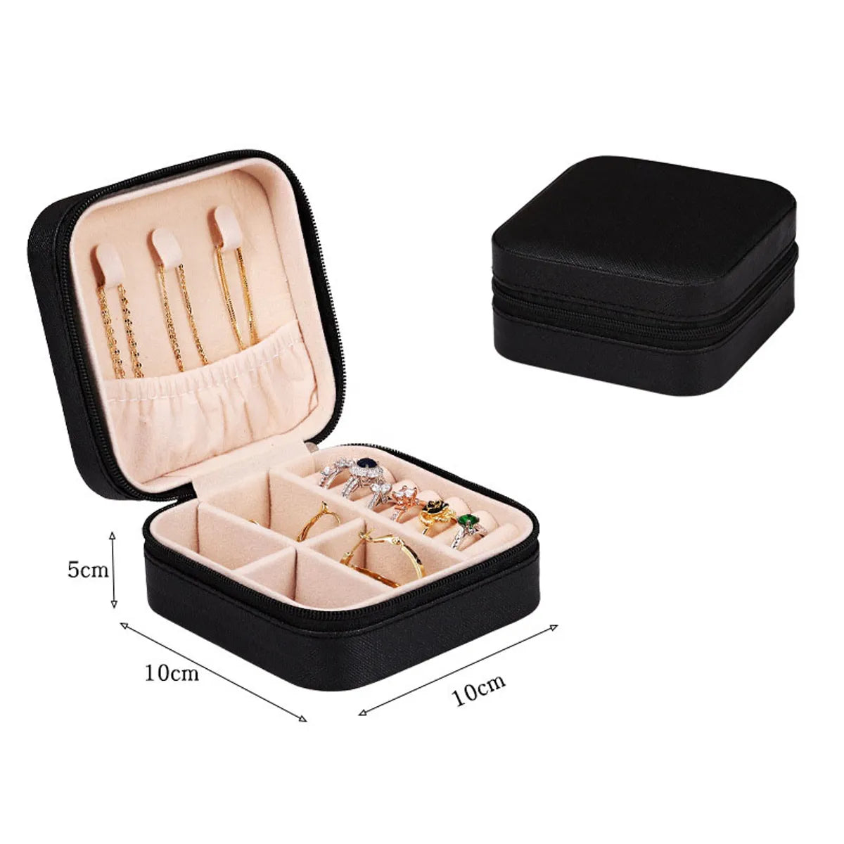 Fashion Solid Color Pu Leather Jewelry Boxes