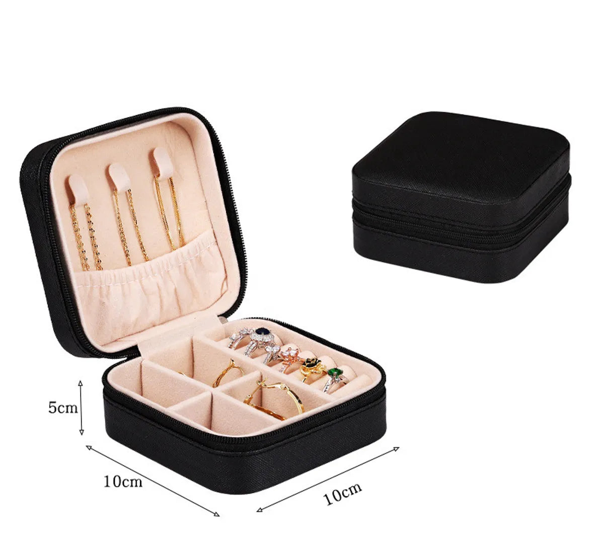 Fashion Solid Color Pu Leather Jewelry Boxes