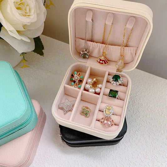 Fashion Solid Color Pu Leather Jewelry Boxes