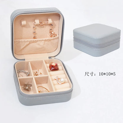 Fashion Solid Color Pu Leather Jewelry Boxes