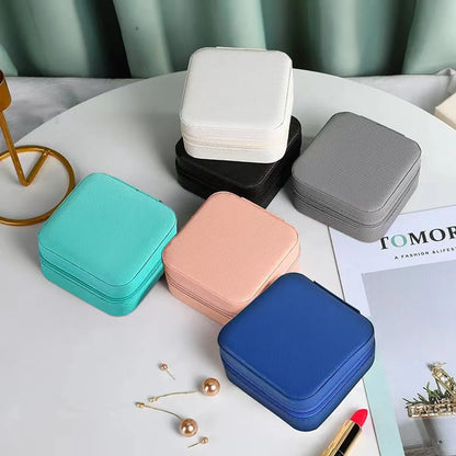 Fashion Solid Color Pu Leather Jewelry Boxes