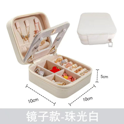 Fashion Solid Color Pu Leather Jewelry Boxes