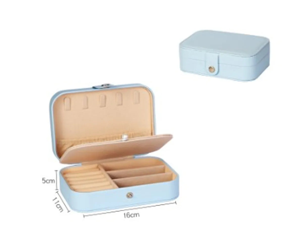 Fashion Solid Color Pu Leather Jewelry Boxes