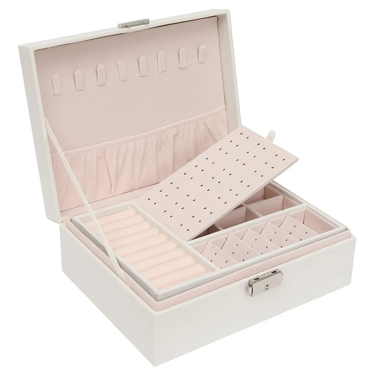 Fashion Solid Color Pu Leather Jewelry Boxes