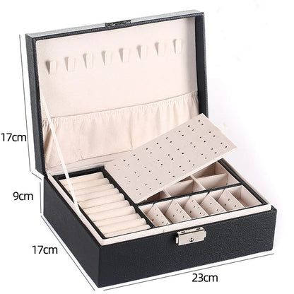 Fashion Solid Color Pu Leather Jewelry Boxes