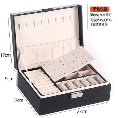 Fashion Solid Color Pu Leather Jewelry Boxes