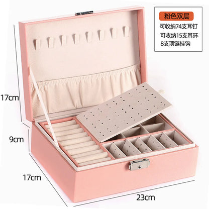 Fashion Solid Color Pu Leather Jewelry Boxes