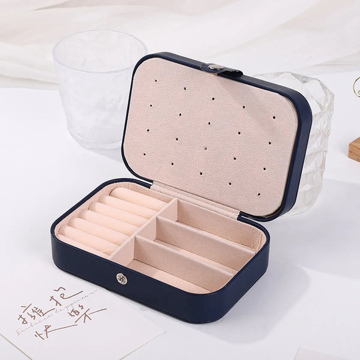 Fashion Solid Color Pu Leather Jewelry Boxes