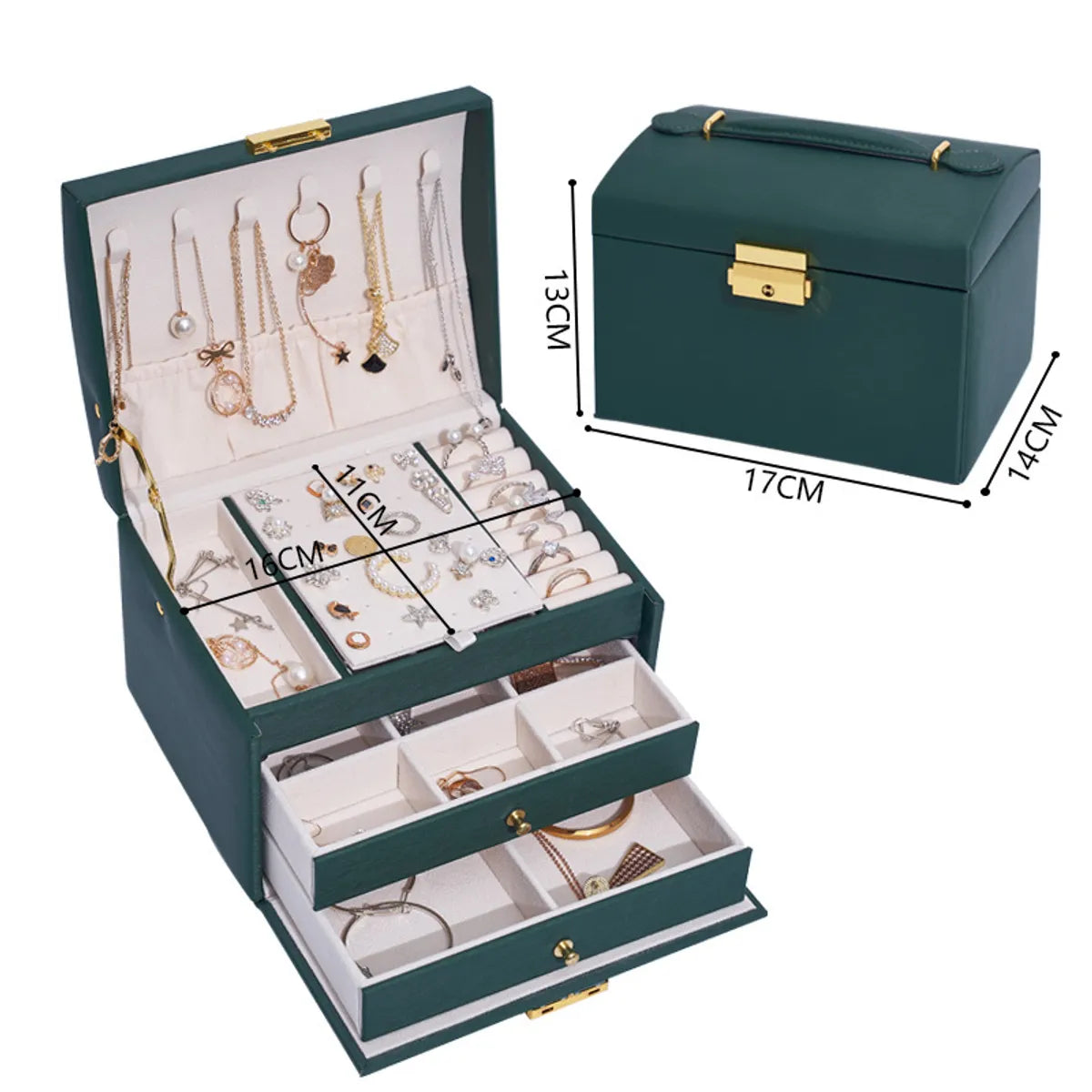 Fashion Solid Color Pu Leather Jewelry Boxes