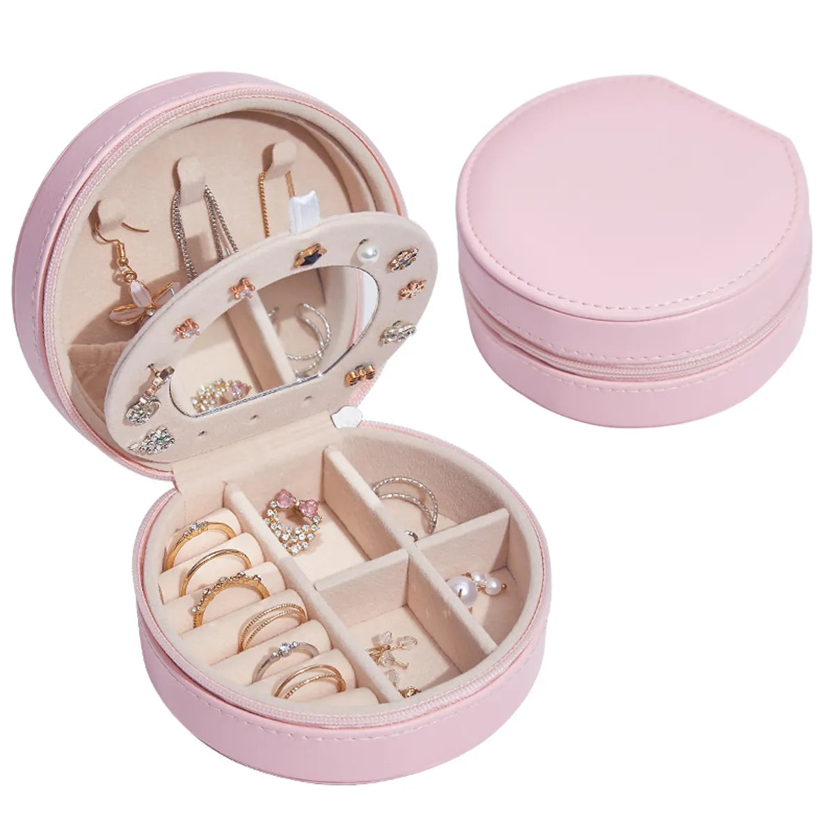 Fashion Solid Color Pu Leather Jewelry Boxes