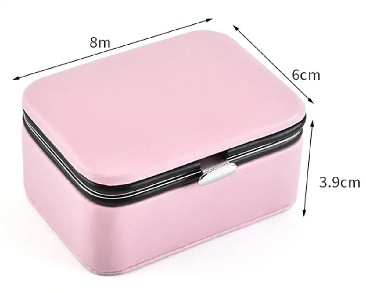 Fashion Solid Color Pu Leather Jewelry Boxes