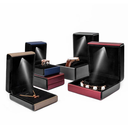 Fashion Solid Color Pu Leather Jewelry Boxes