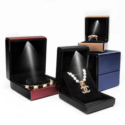 Fashion Solid Color Pu Leather Jewelry Boxes