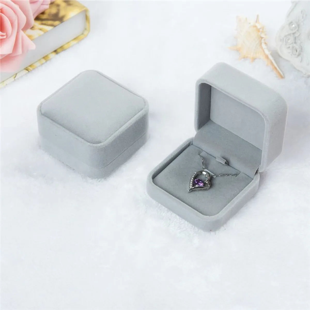 Fashion Solid Color Pu Leather Jewelry Boxes