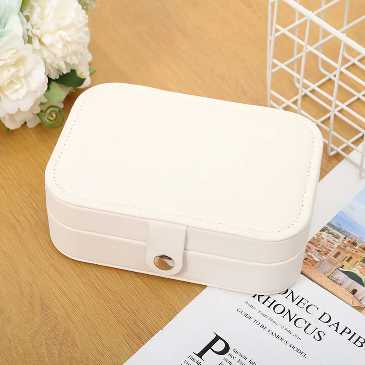 Fashion Solid Color Pu Leather Jewelry Boxes