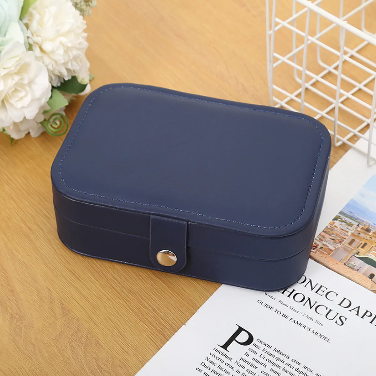 Fashion Solid Color Pu Leather Jewelry Boxes