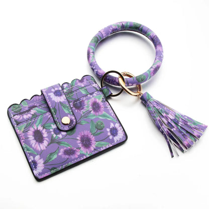 Fashion Solid Color Pu Leather Women'S Bag Pendant Keychain 1 Piece