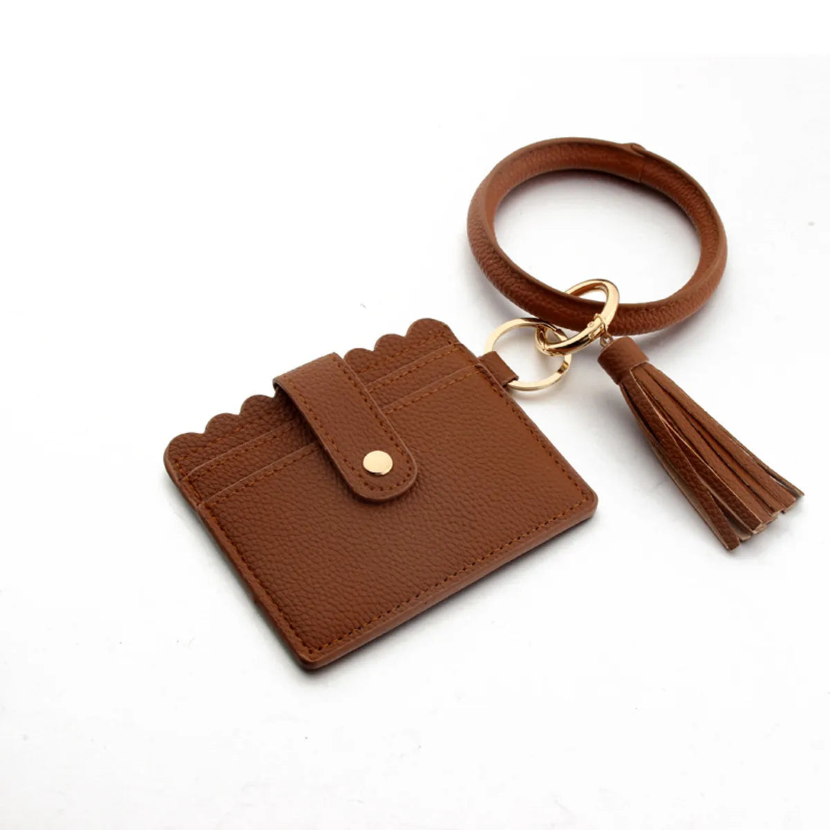 Fashion Solid Color Pu Leather Women'S Bag Pendant Keychain 1 Piece