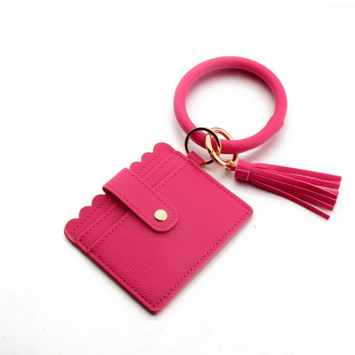 Fashion Solid Color Pu Leather Women'S Bag Pendant Keychain 1 Piece