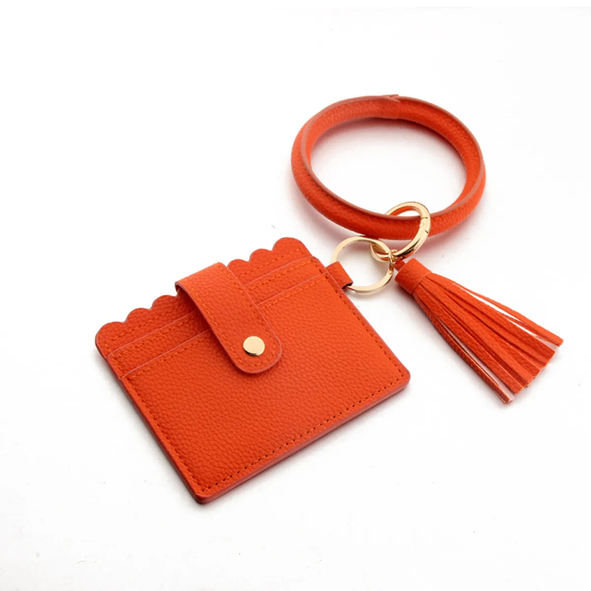 Fashion Solid Color Pu Leather Women'S Bag Pendant Keychain 1 Piece