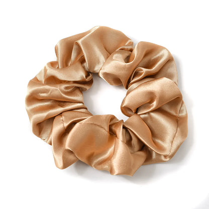 Women'S Fashion Solid Color Satin Cloth Handmade Hair Tie