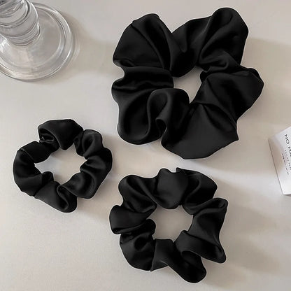 Women'S Fashion Solid Color Satin Hair Tie