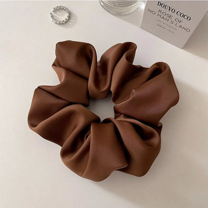 Women'S Fashion Solid Color Satin Hair Tie